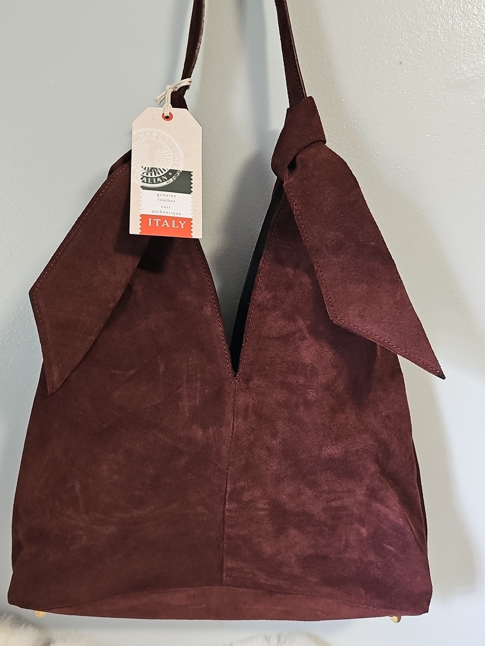 NEW! Divina Firenze Italian Suede Hobo Bag